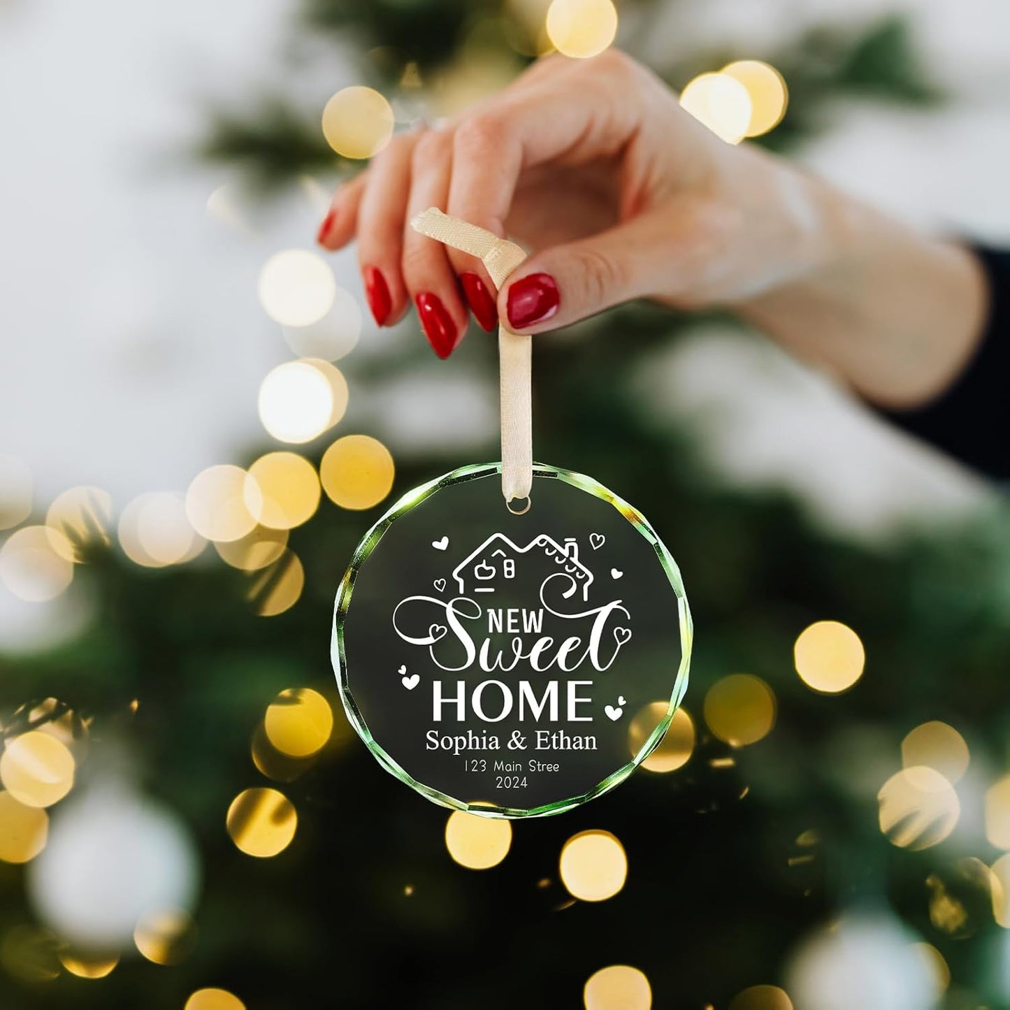 New Home Ornament 2025 House Warming Gifts, Personalized Christmas Ornaments, Custom First Christmas in My New Home, Customized Christmas Crystal Ornament