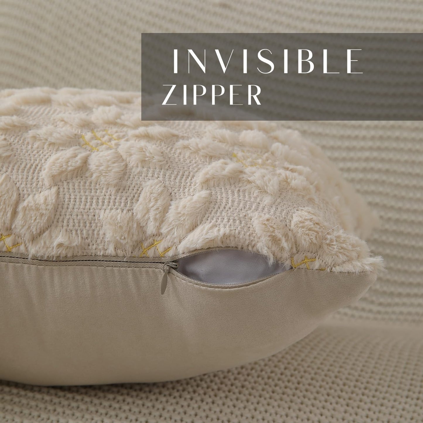 DFXSZ Spring Summer Pillow Covers 16x16 inch Set of 2 Farmhouse Decor Yellow Flower Heart Sunflower Beige Soft Plush Faux Fur Jacquard Throw Pillows for Sofa Holiday Spring Home Decor PTK024E16