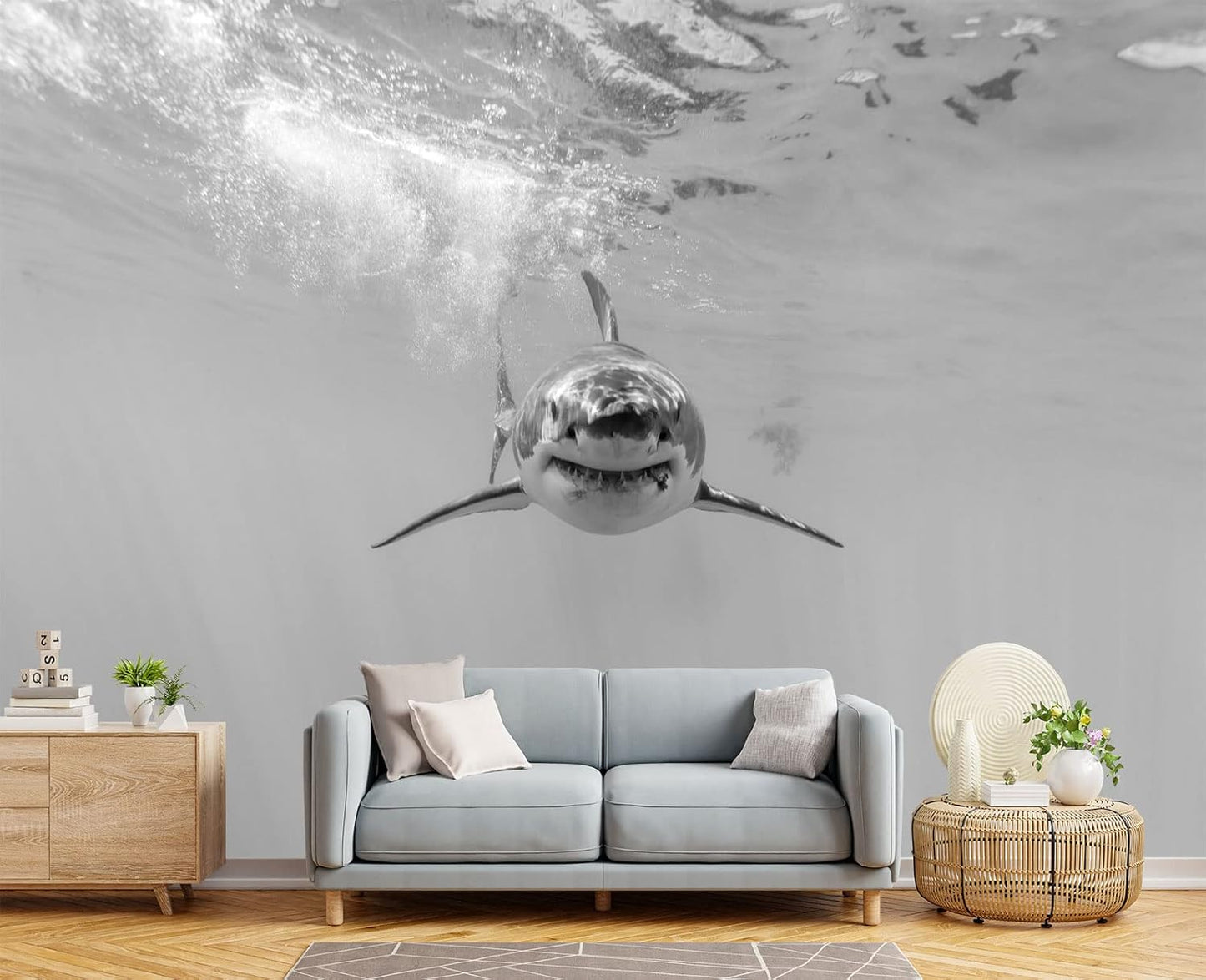 Shark Wall Mural Wallpaper for Bedroom 103" x 69"