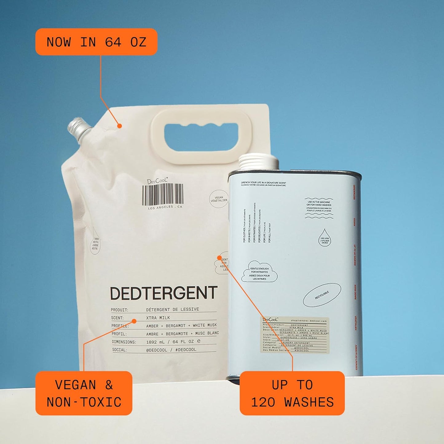 DedCool Liquid Laundry Dedtergent (01 Taunt Refill 64 fl oz) Luxurious Fragrance, Scented, Removes Stains, Ideal for 60 Washes, Infused with Essential Oils, Vegan, Non-Toxic, Cruelty & Dye Free