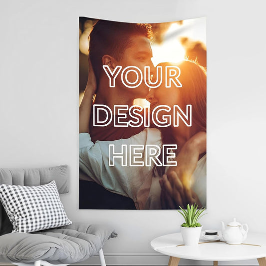 Custom Tapestry For Wall Bedroom Custom Backdrop Personalized Image Text Photo Customized Funny Tapestry Banners And Signs Single Picture Vertical Tapestrys