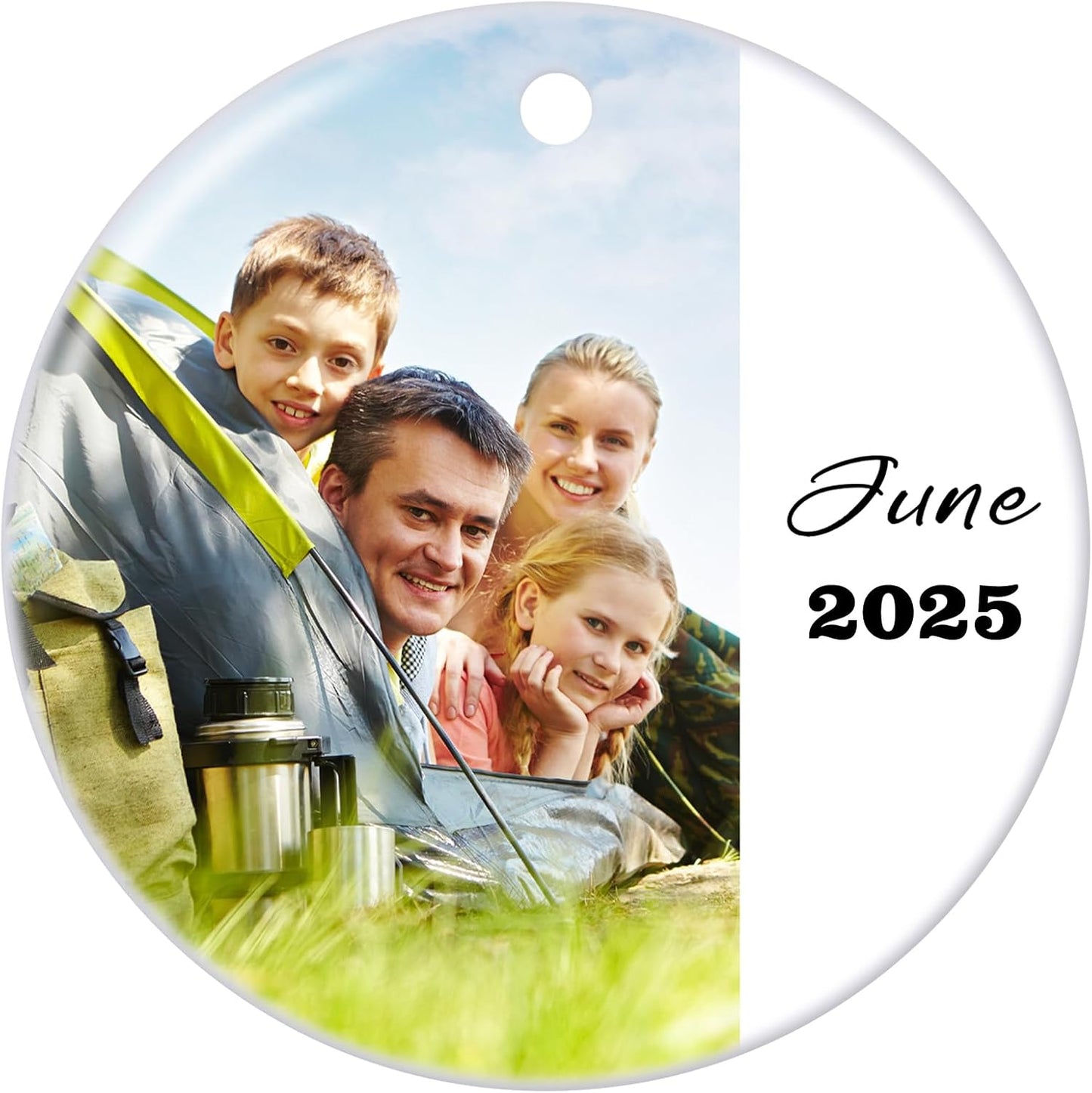 Personalized Christmas Ornaments 2025 Ceramic Custom Photo Text Christmas Ornament Customized Photo Ornament Christmas Tree Decorations Gift for Family Kids Friends Couples Wedding