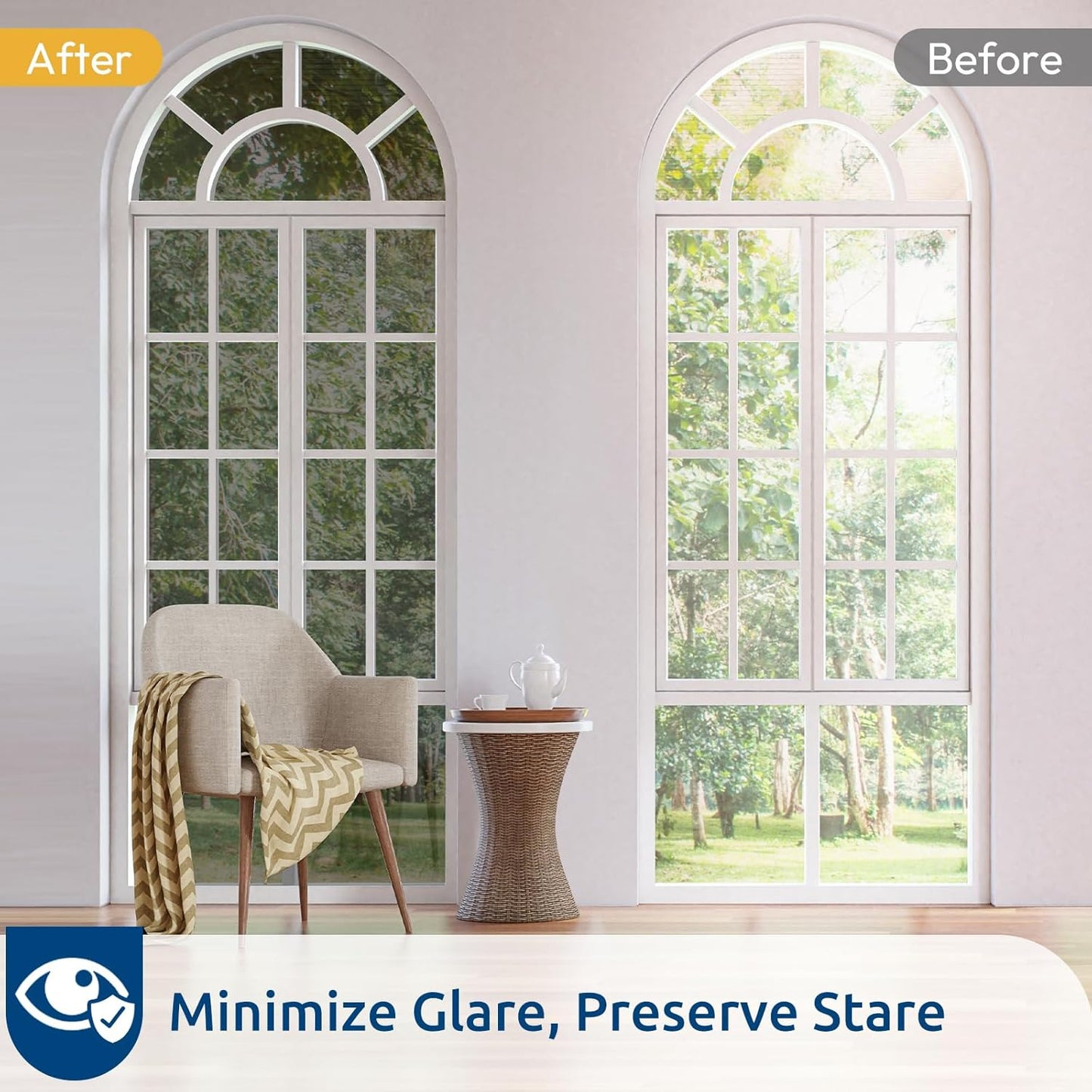 rabbitgoo Window Privacy Film One Way Window Tint for Home, Removable Reflective Heat Sun Blocking Anti UV Glass Door Covering, Mirror Tinting Film House Office, 17.5 in X 16.4 Feet, Black Silver