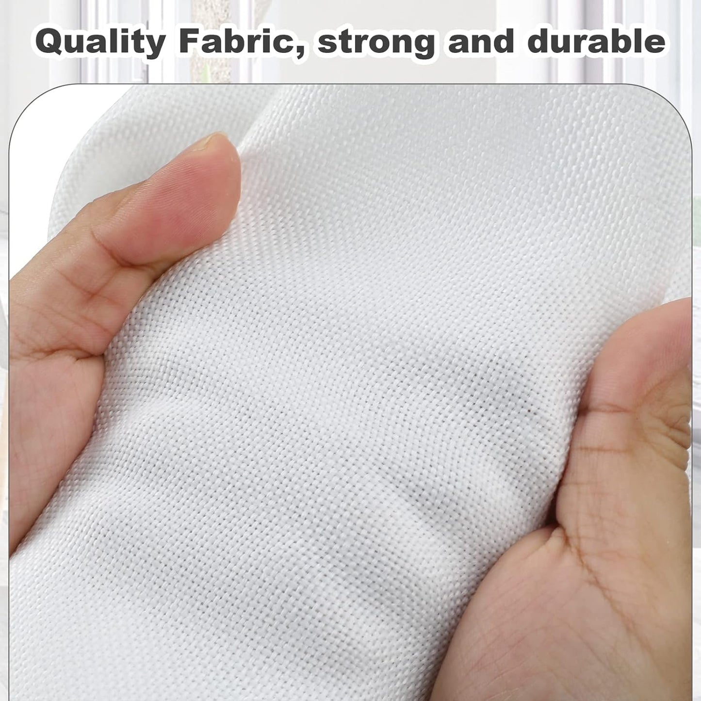 Large 17" 36 Quart Collapsible Stackable Storage Bins with Lids, 1 Pack White Foldable Fabric Closet Storage Boxes with Lids, 4 Handles Heavy-duty Linen Cube Baskets for Bedroom