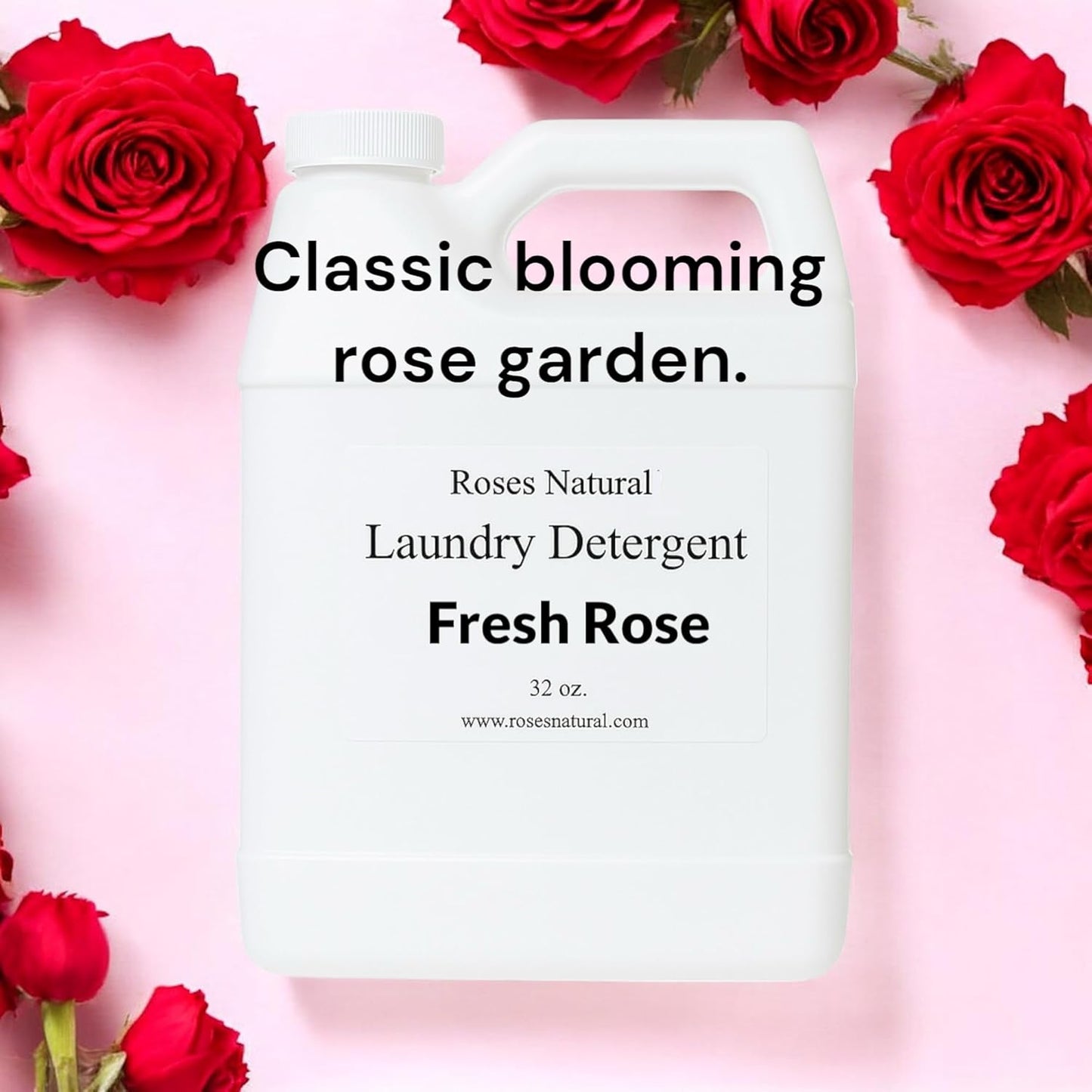 Plant-Based Liquid Laundry Detergent, 32 Fl Oz, Multiple Scents, HE Compatible (Fresh Rose)