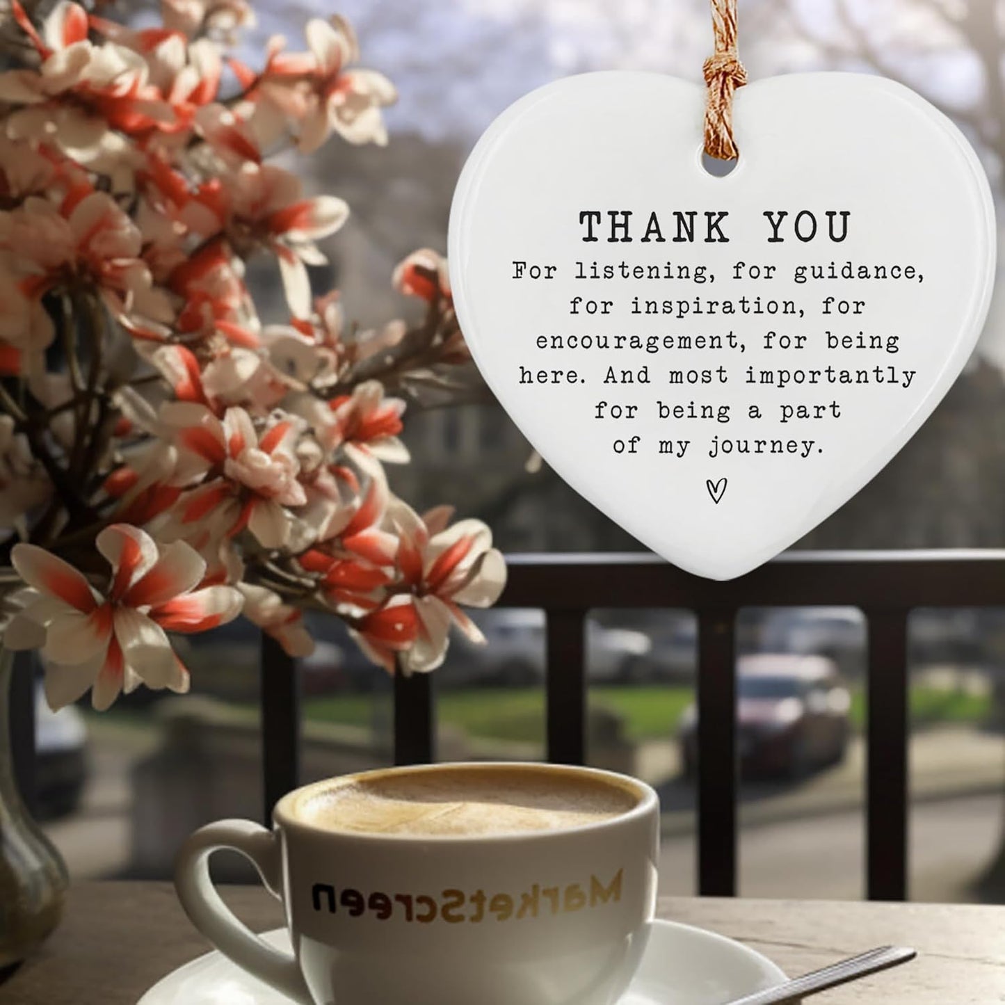 Thank You Gifts for Women & Men - Appreciation Gifts for Coworker - Ceramic Ornament