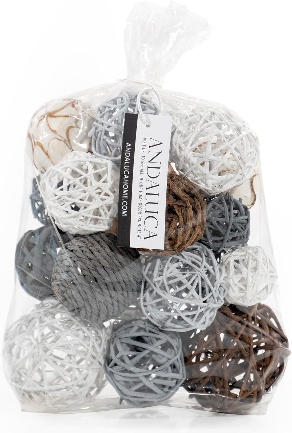ANDALUCA Decorative Balls Vase Filler Bag with Orbs, Balls (Grey)