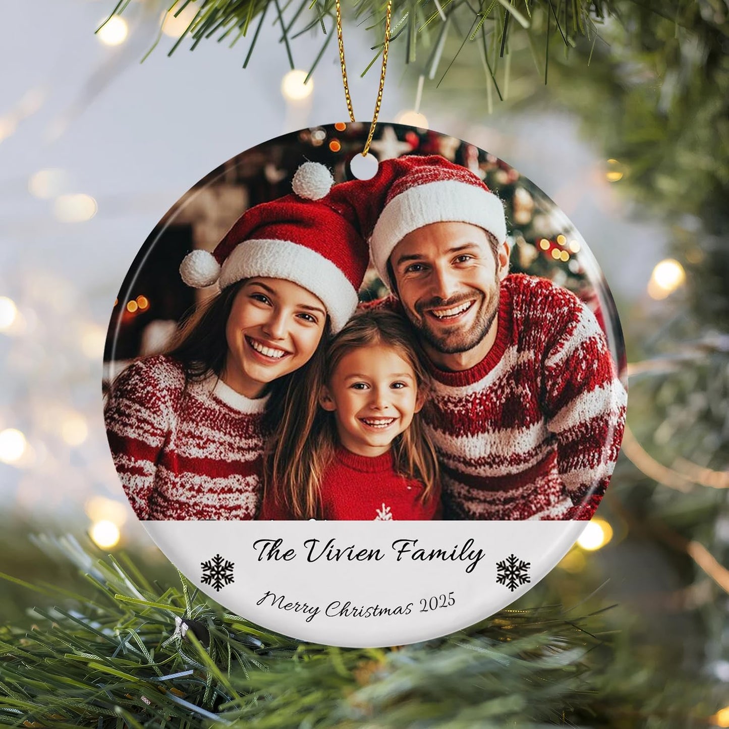Personalized Christmas Ornaments 2025,Custom Christmas Ornament with Photo Text,Personalized Ornaments for Christmas Tree,Ornaments Keepsake Gift for Family