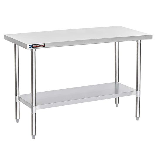 DuraSteel 30x60 Stainless Steel Work Table - NSF Commercial Prep Metal Table - Outdoor Pizza Oven Stand w/Under Shelf - Kitchen Island Laundry Utility Garage Microwave Stand Large Rolling Storage Cart