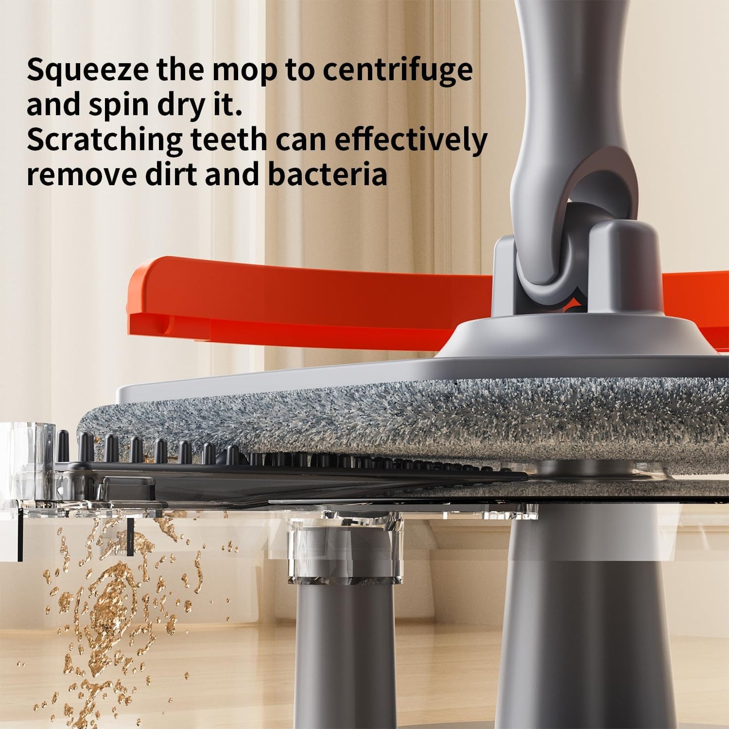 Spin Mop and Bucket with Separate Dirty and Clean Water,360° Spin Mop and Bucket System with Widening Foldable Handle,6 Replaceable Mop Pads,Square Mop for Floor Hardwood Tile Marble Wall Cleaning