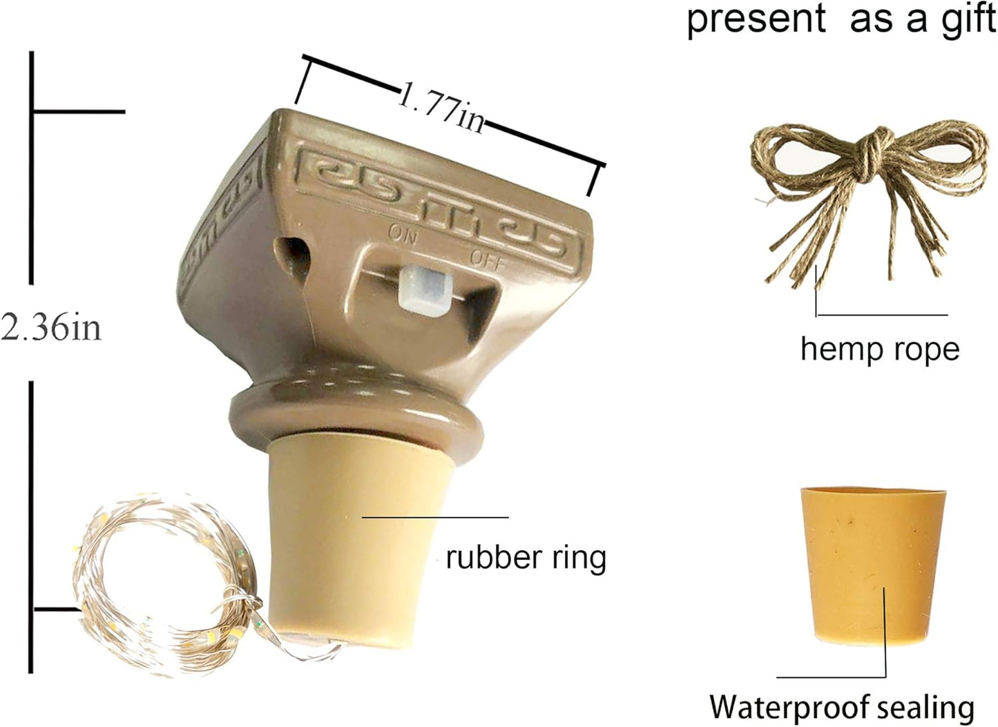 Solar Wine Bottle Lights Outdoor, 20 LED Cork Lights for Wine Bottles Waterproof, Fairy Lights Solar for Wedding Party Garden Patio Decor, Suitable for Most Wine Bottle Mouths-Cool White (8 Pack)