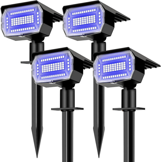 nipify 4 Pack Solar Spot Lights Outdoor, Solar Powered Waterproof Spotlight, Landscape Lighting for Outside Yard Garden Pathway,Blue