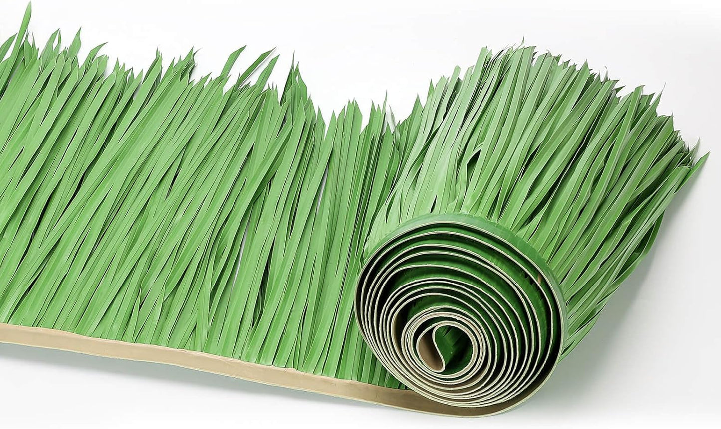 Tiki Straw Roof Thatch - Mexican Style Artificial Palm Rolls, Bar Hut Grass Duck Boat Blinds Runner, Palapa Roofing for Garden Patio Umbrella Covers Fence Party Decoration (Vitality, 16.5' x 16")