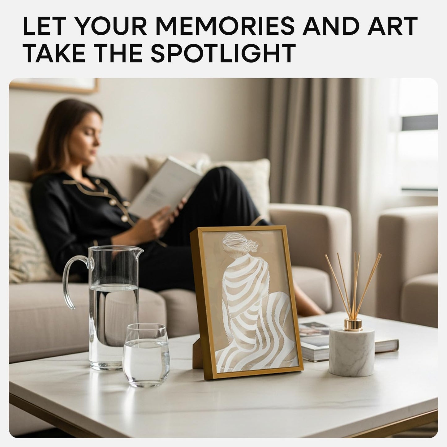 Homeforia 8x12 Picture Frame Bronze, High End Metal 8 x 12 Brass Frames with Mat 6 by 8 for Photo, 12x8 Frame Matted to 6x8 inch Print, 8by12 Wall or Tabletop Frame, Tempered Glass, Wall Kit, Set of 1