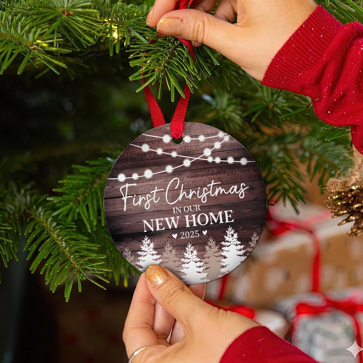 New Home Ornament 2025 - First Christmas in Our New Home Ornament - Housewarming Gifts for Women, Couples, Homeowners - First Home Gift Ceramic Christmas Ornament Keepsake, Home Décor 2025