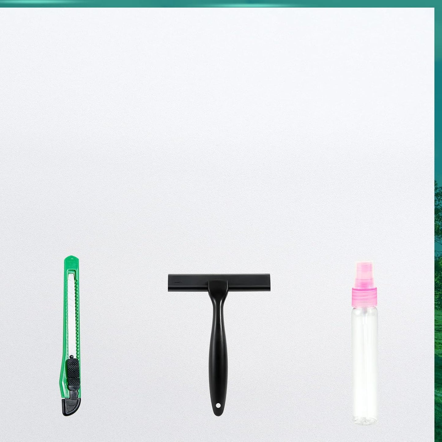 Frosted Glass Window Film with Tools,Reusable Window Privacy Film,Static Clings Window Film Kit for Home Bathroom and Office. (White, 23.6Inch×196.9Inch)