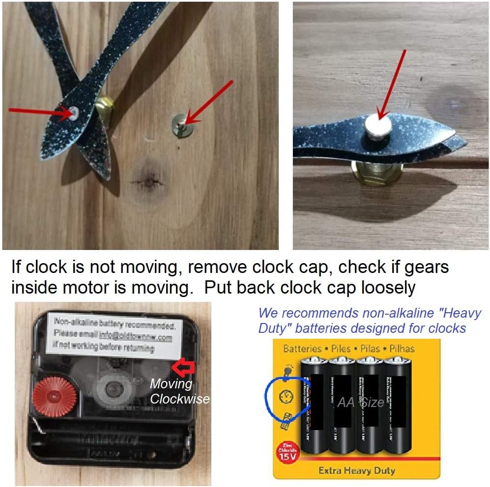 18" Coastal Wall Clock - Metal & Solid Wood Noiseless Weathered Beach Blue Wall Clock