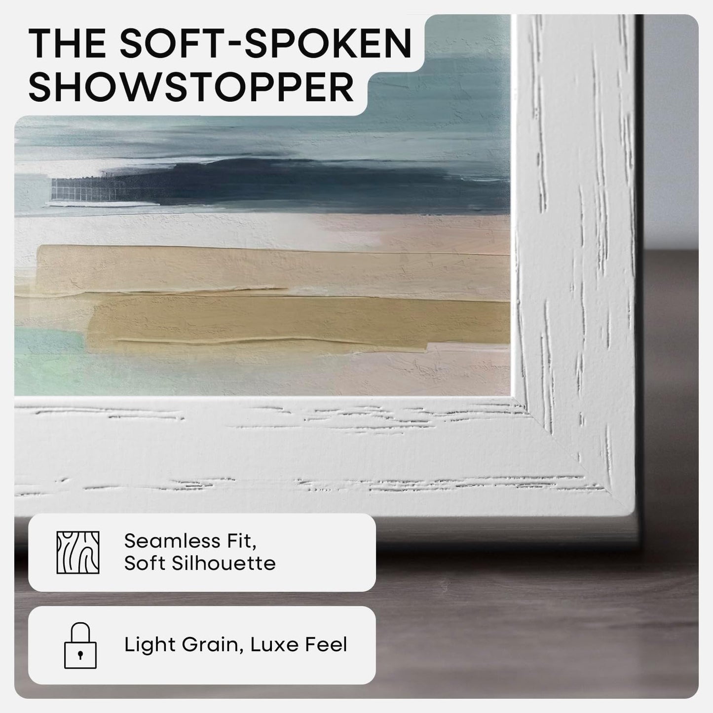 Homeforia 16x16 White Picture Frame, High End Oak 16 x 16 Square Wood Frames with Mat 12 by 12 inches Photo, 16by16 White Wooden Poster Frames Matted to 12x12 Print, Tempered Glass, Wall Kit, Set of 1