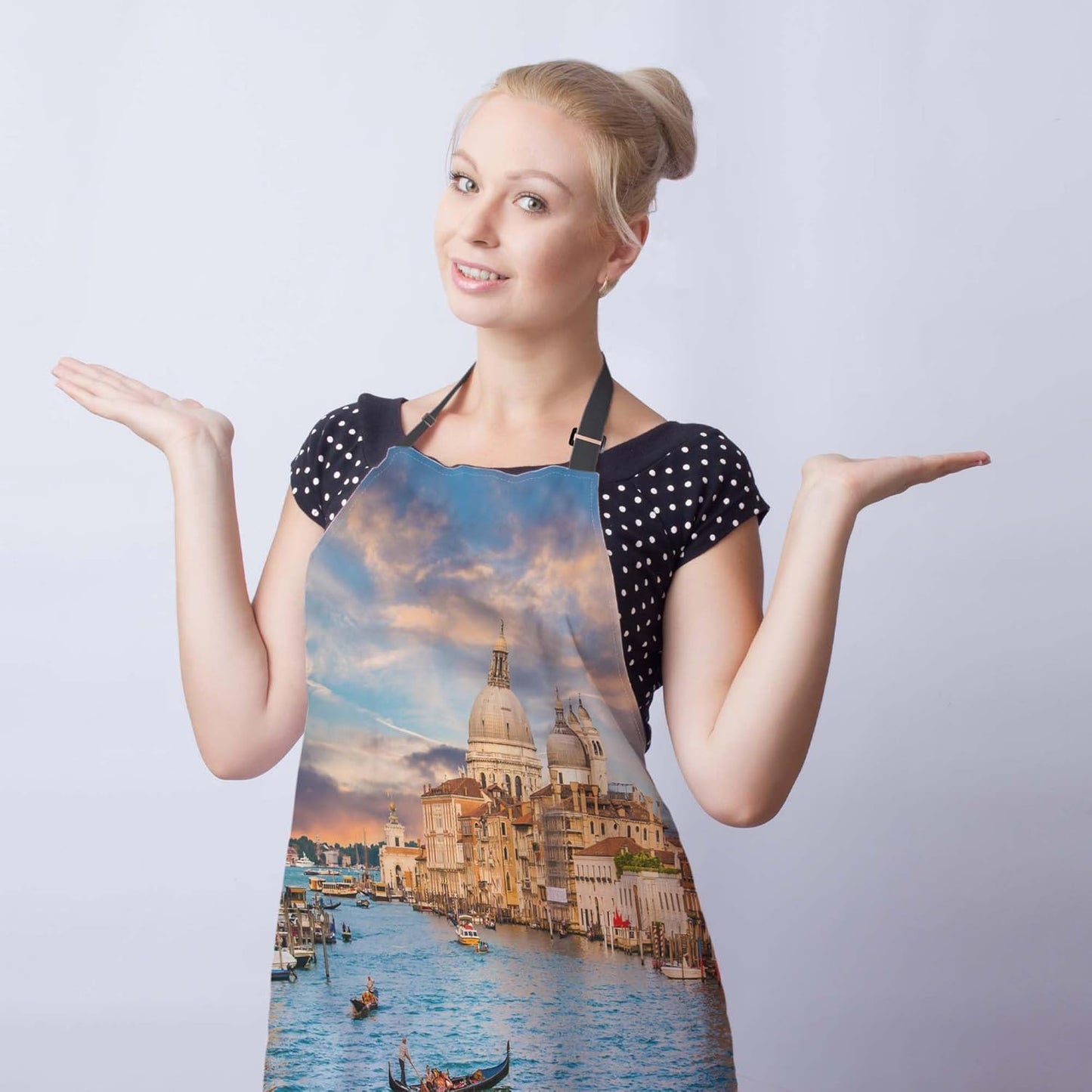 Garden Apron for Women Sunset in Venice Fun Aprons for Men for Kitchen Cooking Restaurant BBQ Painting Crafting Gardening 27” (W) x 31” (H), Waterproof Apron