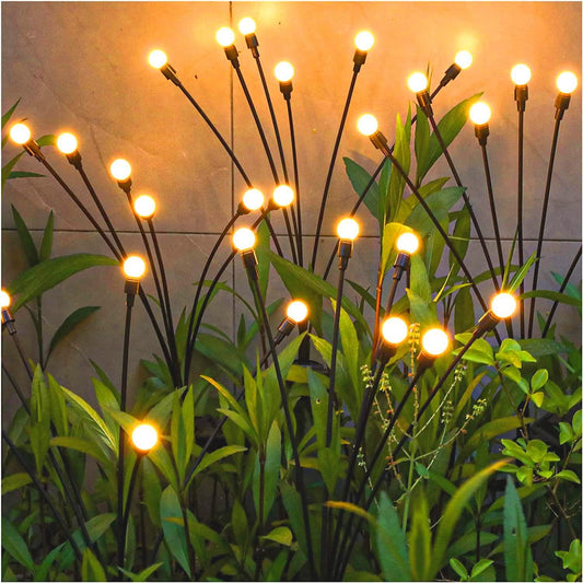 TONULAX Solar Garden Lights - Upgraded Solar Swaying Light, Sway by Wind, Outdoor Lights, Yard Patio Pathway Decoration, High Flexibility Iron Wire & Heavy Bulb Base, Warm White(8 Pack)