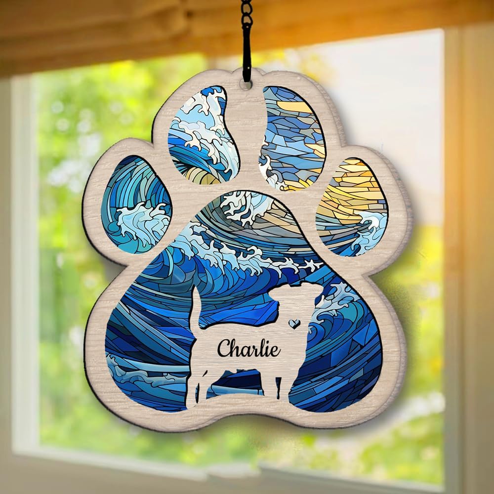 Personalized Boston Terrier Suncatcher Dog Memorial Gifts, Custom Boston Terrier Ornament Christmas Tree, Pet Remembrance Gift, Loss of Dog Sympathy Gift, Pets Memorial Ornament, Pet Loss Suncatcher
