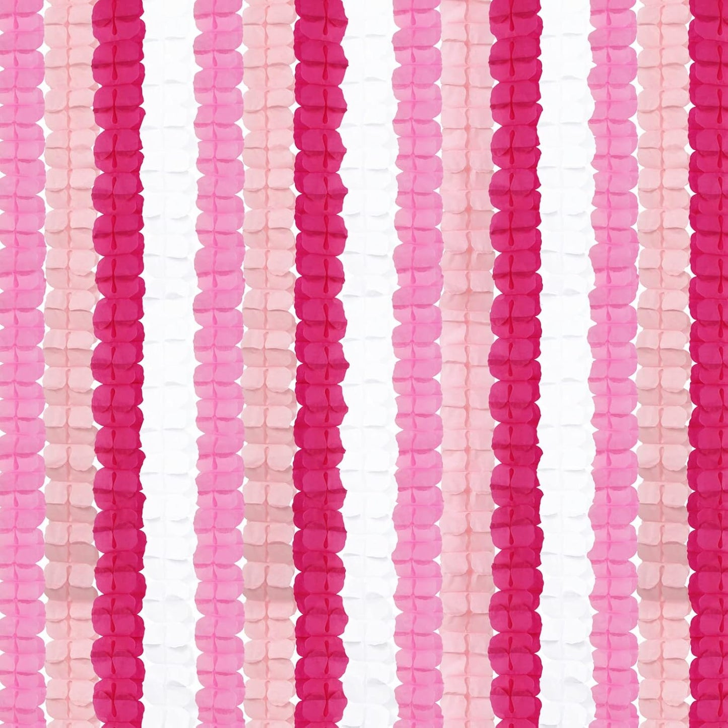 Rose-Red Pink-White Party-Decorations Streamers Garland - 157Ft Four-Leaf Clover Hanging Banner,Wedding Girl Birthday Baby Bridal Shower Engagement Bachelorette Decor Hugtmr