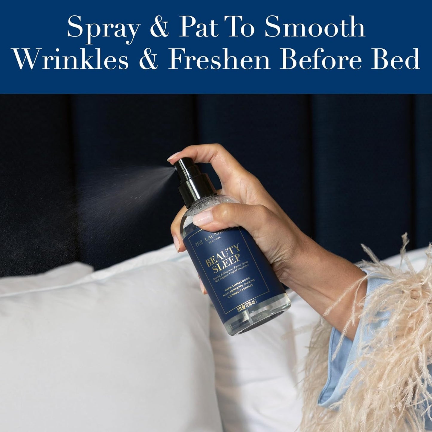 The Laundress Beauty Sleep Fabric Spray, Wrinkle Release Spray, Pillow Spray, Fabric Refresher, Upholstery and Linen Spray, Tranquil Comforting Inspired Scent, 8 Fl Oz