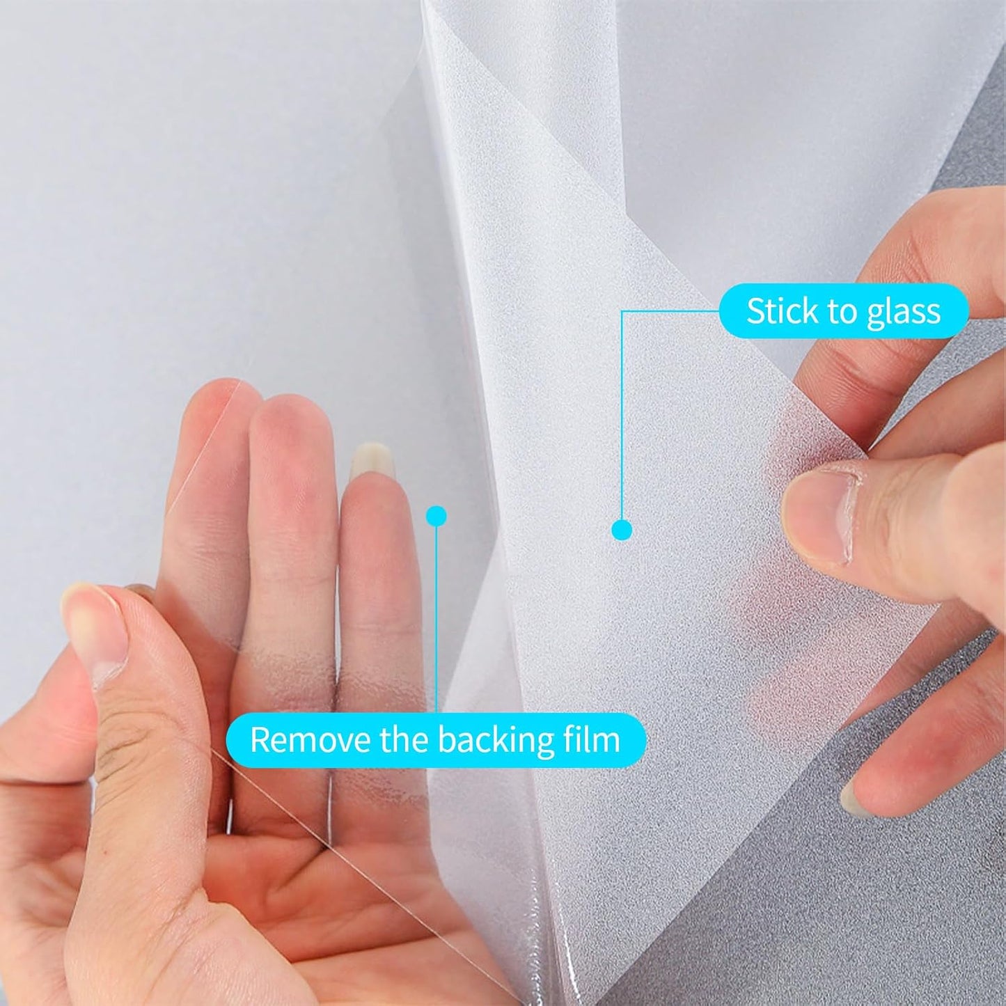 Niviy Frosted Glass Window Privacy Film 35.4 inch x 157 inch Window Frosting Film Static Cling UV Sun Blocking Bathroom Door Decorative Contact Paper for Windows