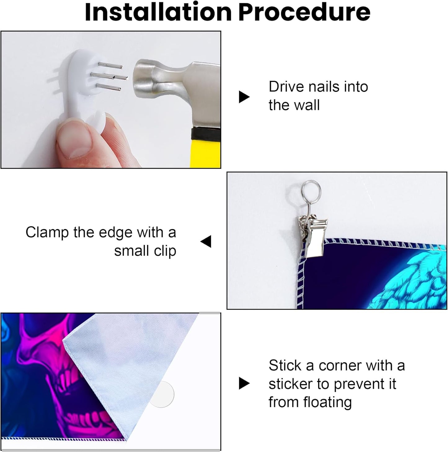 Blacklight Tapestry,WingTapestry Glow In The Dark,UV Reactive Black Light Upright Posters Wall Hanging for Bedroom Dorm Living Room Backdrop Decor (wing15, 79L" x 59W")