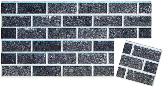 IZODEKOR 3D Brick Effect Wall Panels - Faux Brick Paneling for Living Room, Kitchen, Bathroom and More | Ash Smoke - (10" x 10") Sample