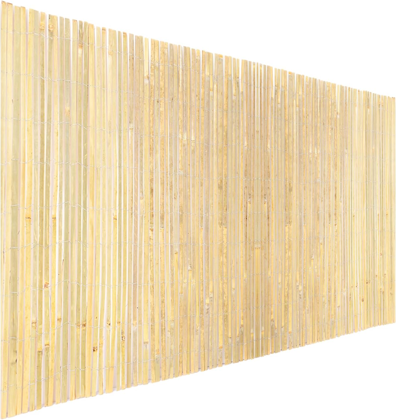 VEVOR Natural Bamboo Privacy Fence Screen, Eco-Friendly Decorative Bamboo Slat Fence, 6 ft H x 16 ft L Panel, for Garden, Backyard, Balcony, Patio, Pool Side