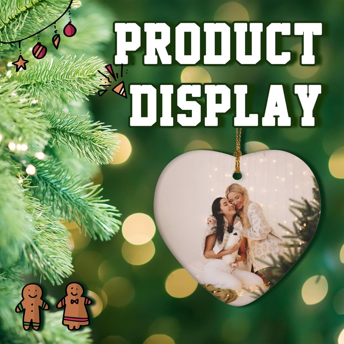 Personalized Christmas Ornaments 2025 Custom Ornament Xmas Photo Ornament Customized Gifts Round 2pcs