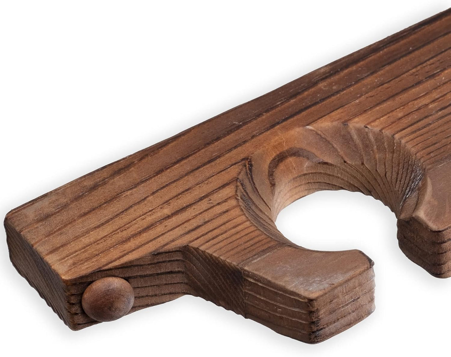 Rustic State Suvla Wall Mounted Wood Stemware Rack Hanging Shelf Glassware Holder Bar Organizer with 8 Wine Glass Storage 17 Inch Long Walnut