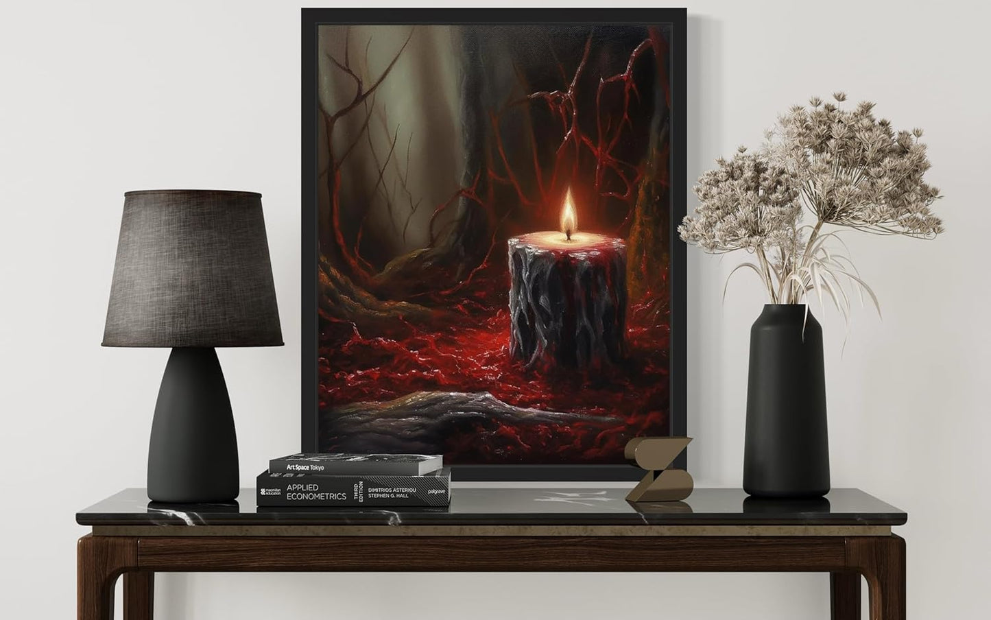 Gothic Candle Poster Art Print, Halloween Scary Vintage Wall Art Academia Spooky Painting Decoration for Horror Prints, Posters Bedroom Decor 89 (Gothic Candle, 11 x 14 inches, Unframed)