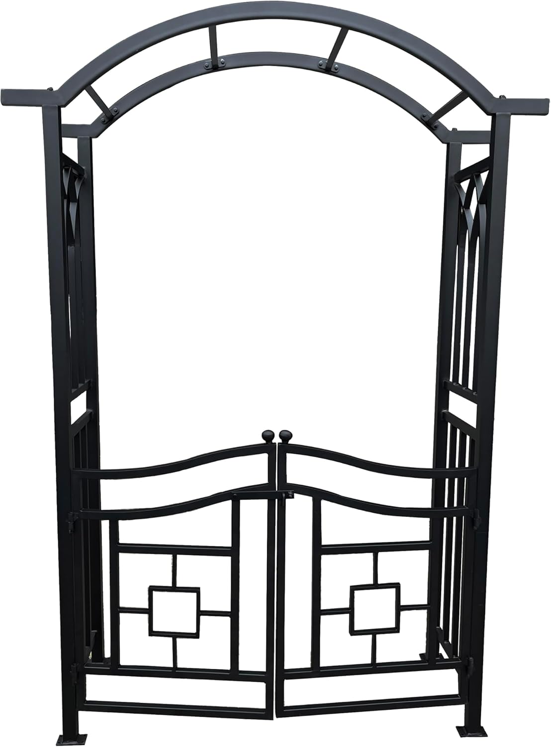 Black Aluminum Garden Arbor Arch with Gate