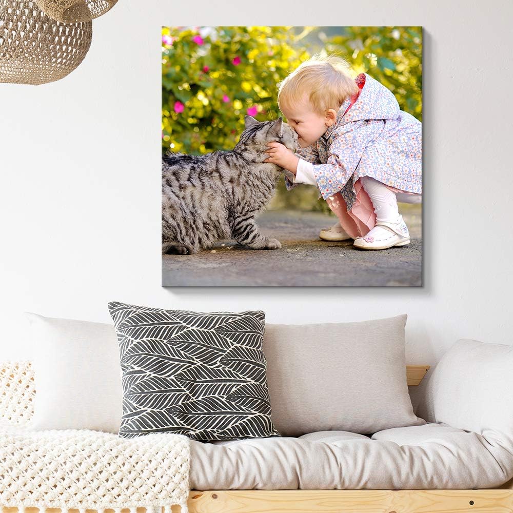 NWT Custom Canvas Prints with Your Photos for Pet/Animal, Personalized Canvas Pictures for Wall to Print Framed 12x12 inches