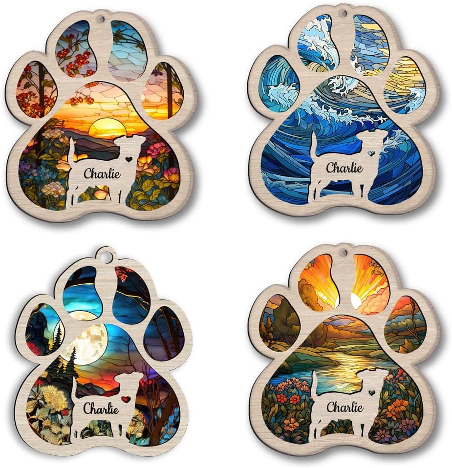 Personalized Boston Terrier Suncatcher Dog Memorial Gifts, Custom Boston Terrier Ornament Christmas Tree, Pet Remembrance Gift, Loss of Dog Sympathy Gift, Pets Memorial Ornament, Pet Loss Suncatcher