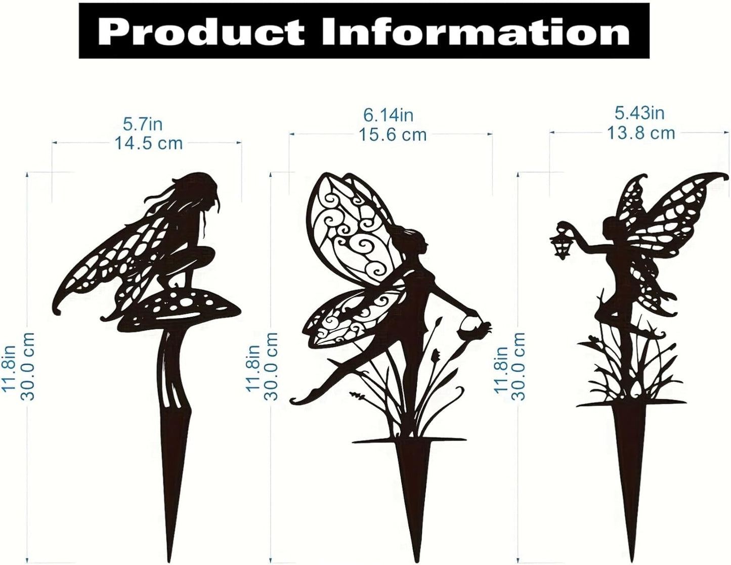 Decorative Garden Stakes, Fairy Garden Statues for Home and Garden (3)