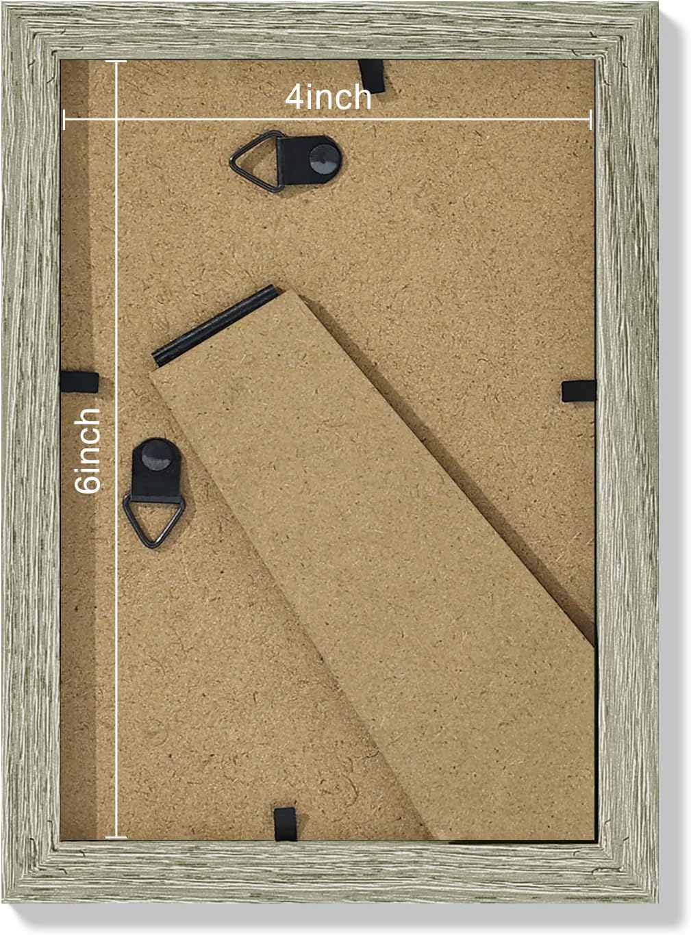 Vittanly 4x6 Picture Frames Set of 9, Shatter Resistant Plexiglass, Display 3.5x5 Pictures with Mat or 4x6 without Mat, Photo Frames for Wall or Tabletop, Engineered Wood, Driftwood