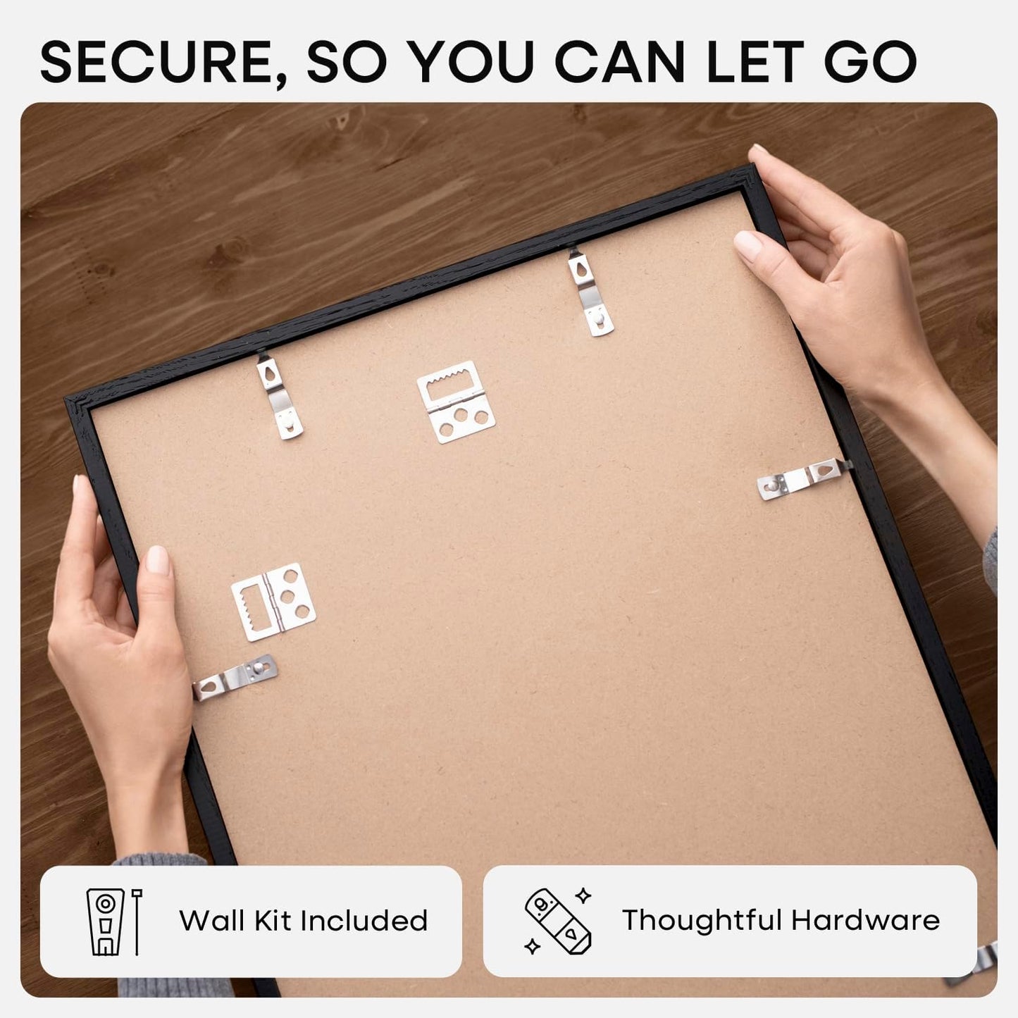 Homeforia 11x17 Picture Frame Black Wood, High End Oak 11x17 Poster Frames with Mat 8x12, 11 x 17 Wooden Frame Matted to 8 x 12 inch Photo, 17x11 Thin Hanging Frame, Tempered Glass, Wall Kit, Set of 1