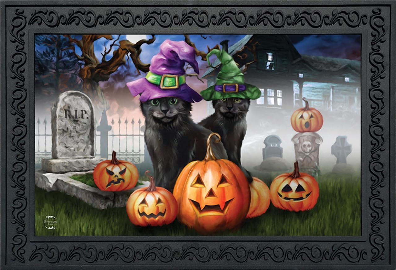 Briarwood Lane Spooky Kittens Halloween Doormat