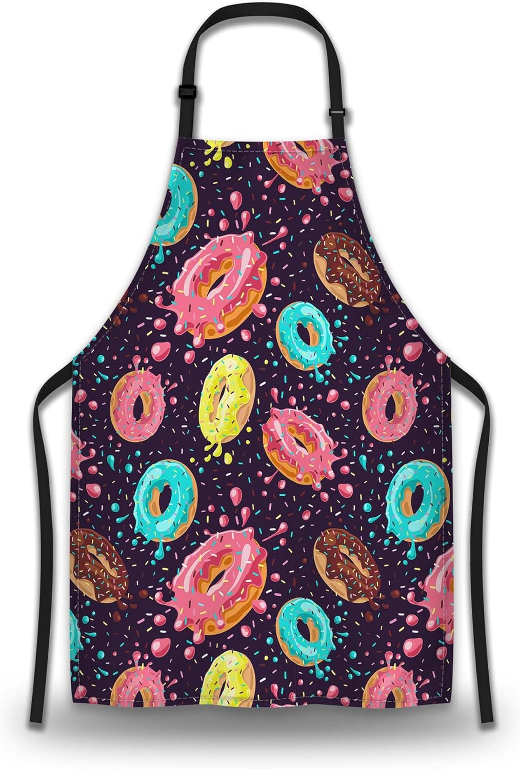 Chef Apron for Men Donuts Women Aprons for Kitchen Cooking Restaurant BBQ Painting Crafting 27” (W) x 31” (H), Waterproof Aprons