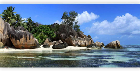 artgeist Wall Mural Tropical Island 216x98 in - XXL Non-Woven Corner Wallpaper Fleece Angle Wall Decor Photo Print Picture Image Design Landscape Sea Beach Nature Palm Tree c-A-0058-a-c