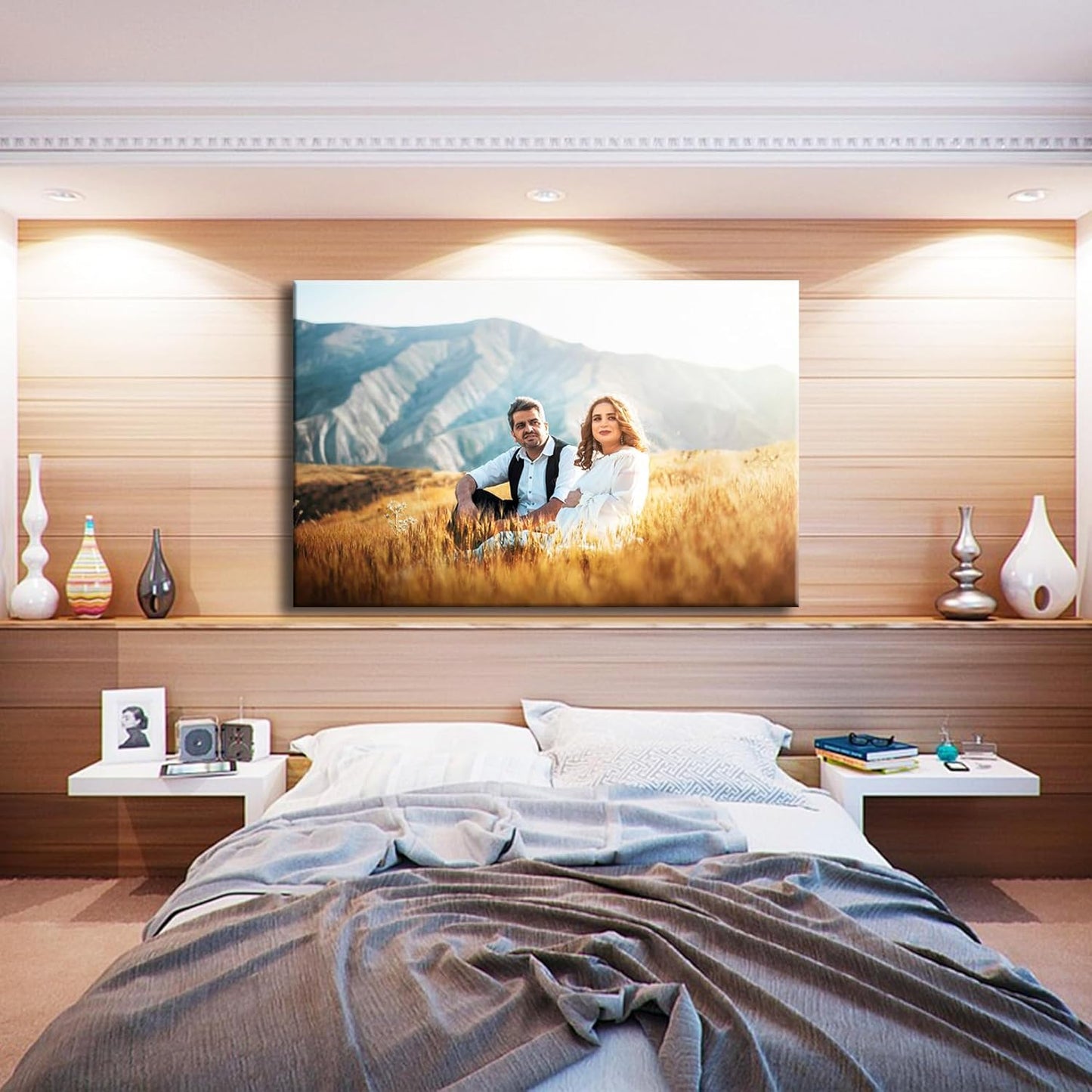 Laoife Custom Canvas Prints with Your Photos 36"x24", Canvas Photo Prints Custom, Personalized Canvas Wall Art for Office Home Bedroom Living Room Wall Decor, Gift for Father's Day Birthday Wedding