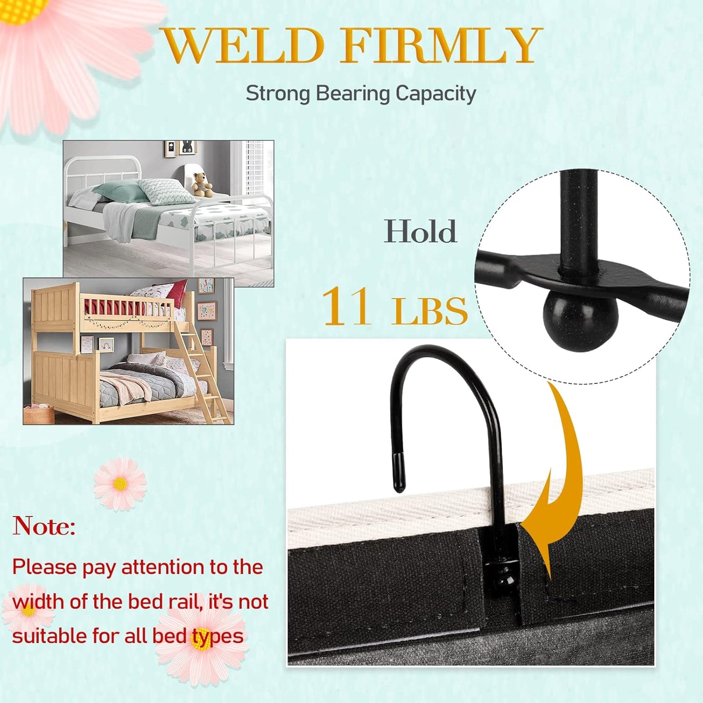 Bedside Storage Caddy/Bedside Hanging Storage Bag for Headboards Bunk Beds Dorm Rooms Book Phone Magazine Holder (2PC Black)