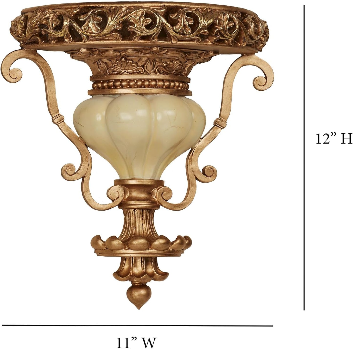 Touch of Class Chalmette Wall Shelf - Gold/Ivory - Victorian Style - Decorative Wall Shelves for Bedroom, Living Room, Kitchen, Hallway, Entryway