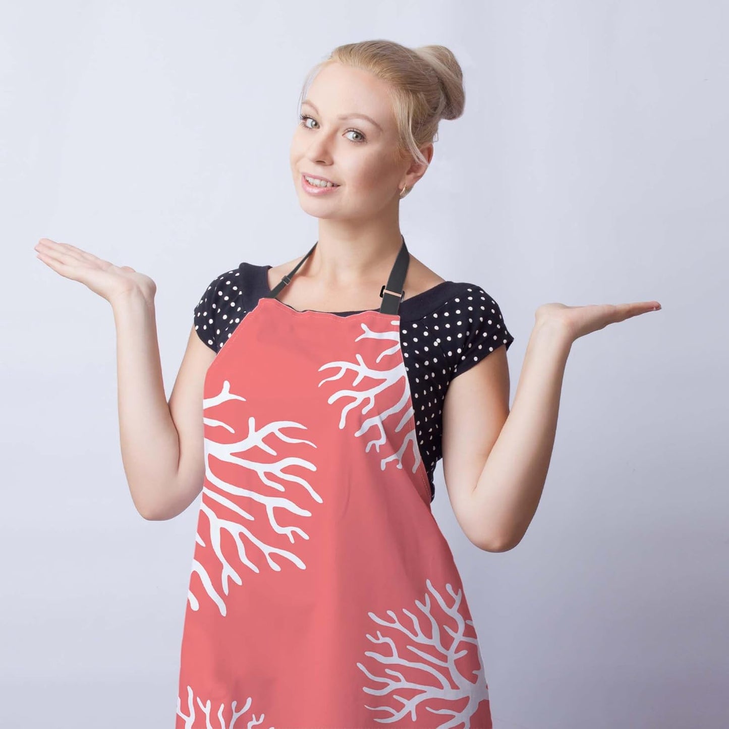 Chef Apron for Women Beach Coral Funny Aprons for Men for Kitchen Cooking Restaurant BBQ Painting Crafting 27” (W) x 31” (H), Waterproof Aprons