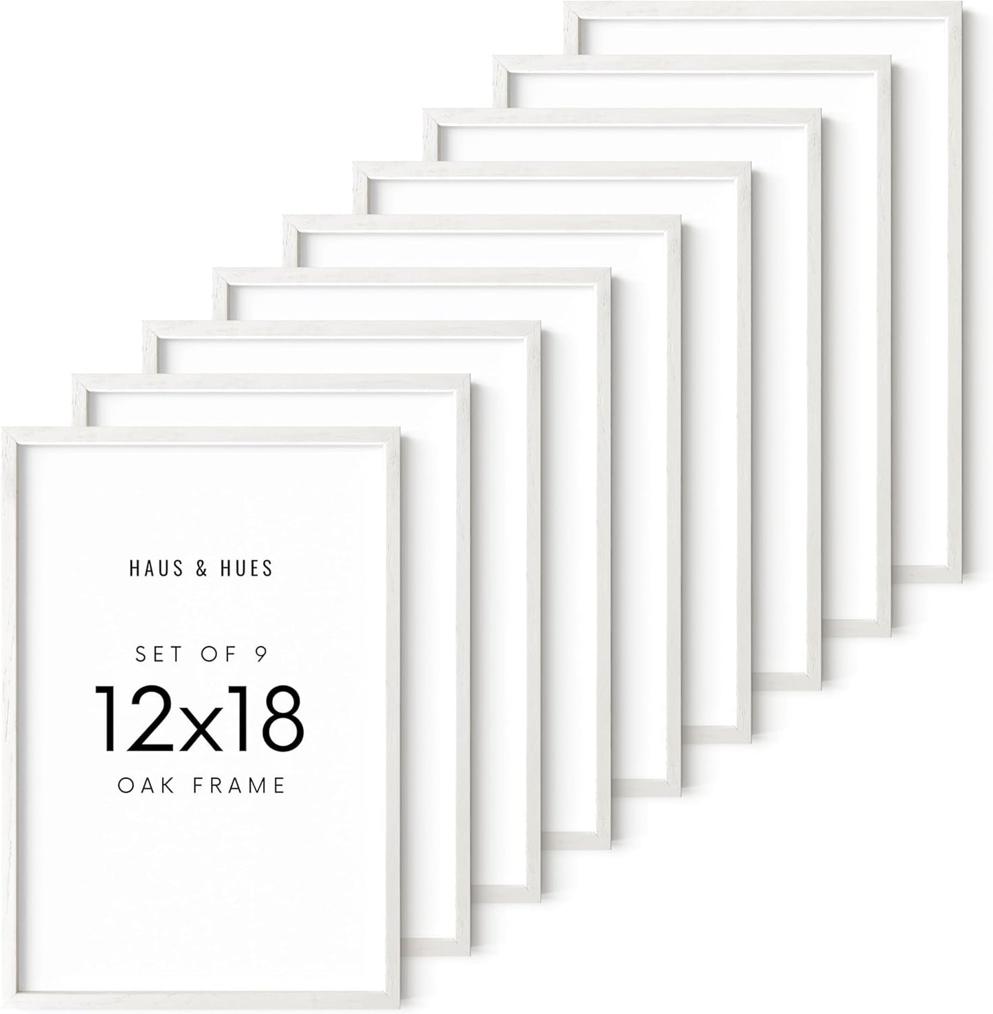 HAUS AND HUES Standalone White Oak Frames Set of 9-12x18
