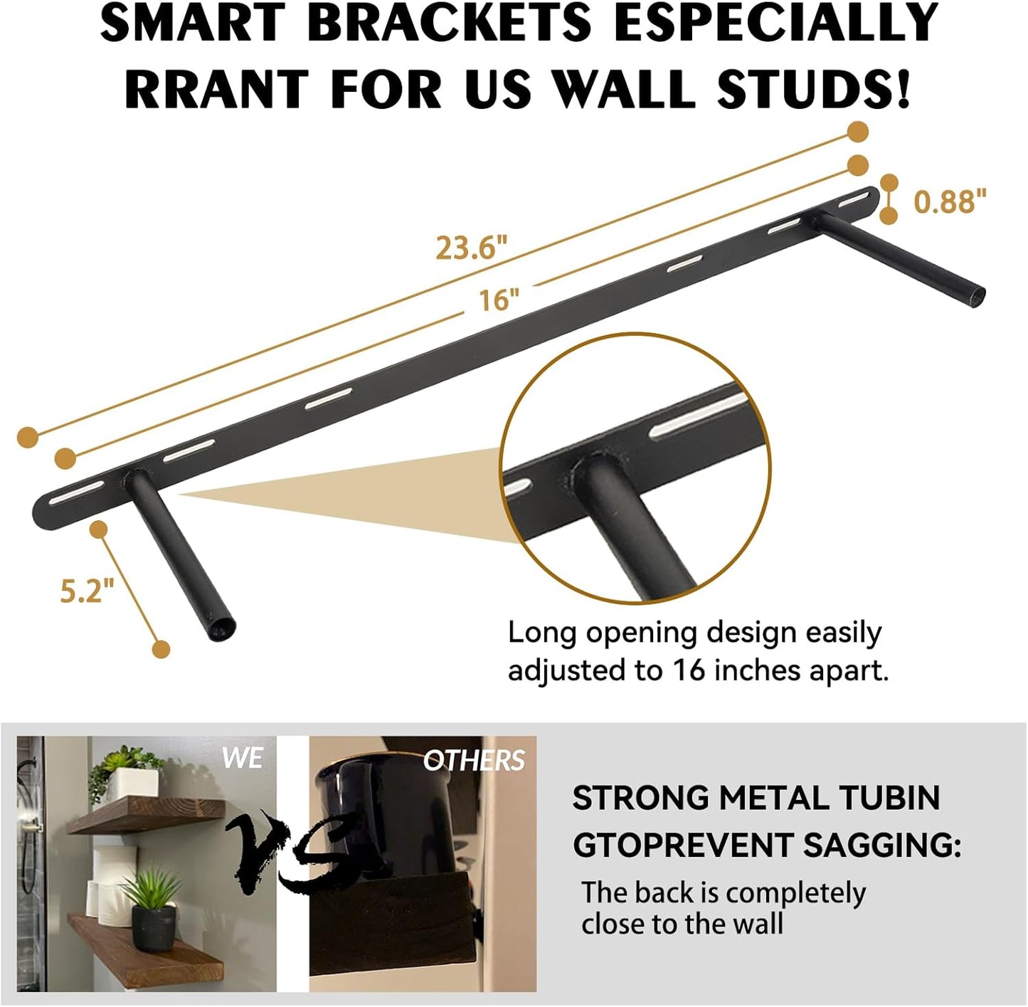 BGMG Wood Floating Shelves for Wall 36 inch Set of 2,Rustic Wooden Wall Mount Shelves for Bathroom Living Room Bedroom Kitchen Farmhouse -36x 6.7 x1.25 inch- Walnut Color