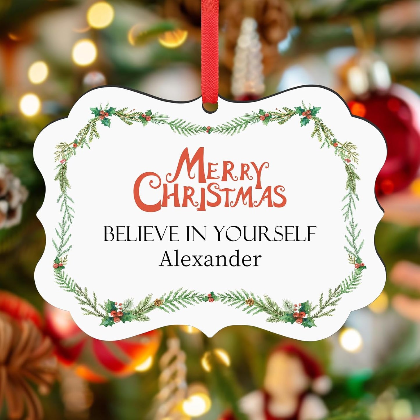 Personalized Christmas Ornaments 2025 Wood Custom Photo Picture Text Christmas Ornament Personalized Ornament Christmas Xmas Tree Decorations for Kids Couples Family Friends